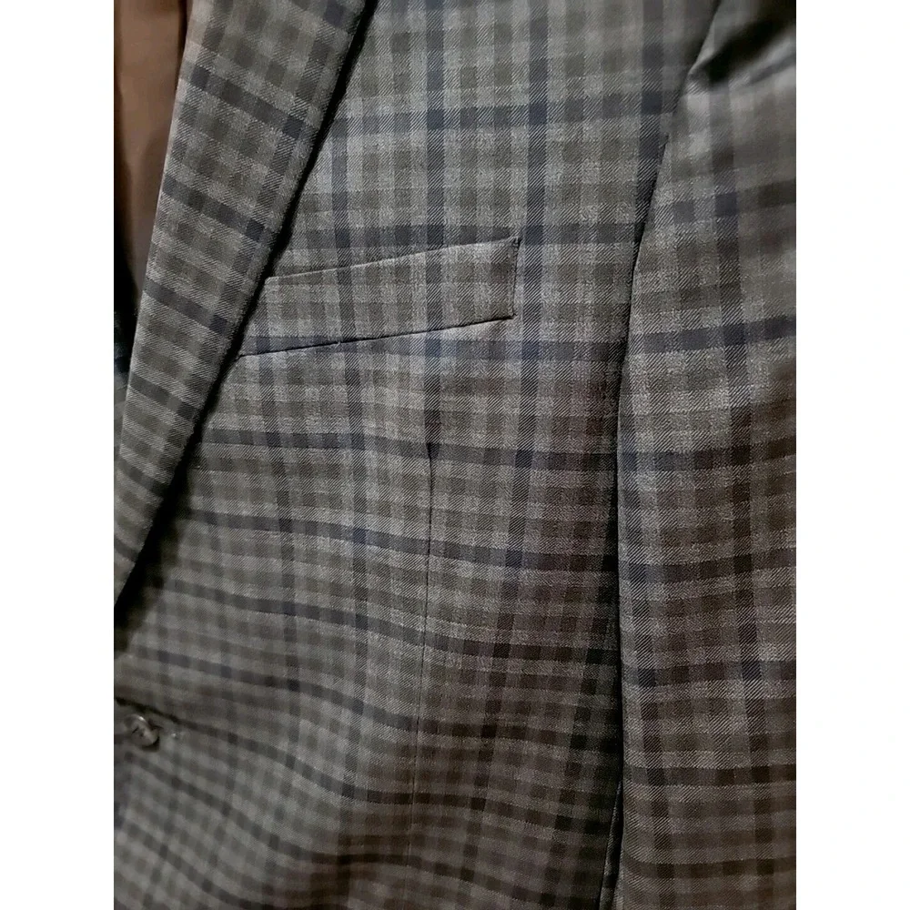 Jack Victor Exclusive Collection Plaid Napoli Sport Coat Blazer Made Canada 42L